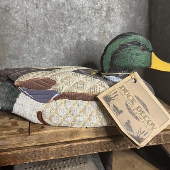 Duck Trilogy Other - Northwest Artisan Guild Hand Carved Mallard Duck Decoy w/ Original Tag Rustic Ca